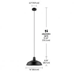 Tucker 1-Light Matte Black Plug-In or Hardwire Pendant Lighting with 15 ft. Cord by Globe Electric 16 Tucker 1-Light Matte Black Plug-In or Hardwire Pendant Lighting with 15 ft. Cord by Globe Electric -Deals Globe Electric Store matte black globe electric chandeliers 61110 76 1000