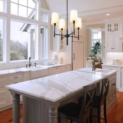 Ronnie 4-Light Matte Black Chandelier with White Fabric Shades by Globe Electric -Deals Globe Electric Store matte black globe electric chandeliers 61254 31 1000