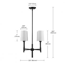 Ronnie 4-Light Matte Black Chandelier with White Fabric Shades by Globe Electric -Deals Globe Electric Store matte black globe electric chandeliers 61254 44 1000
