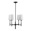Ronnie 4-Light Matte Black Chandelier with White Fabric Shades by Globe Electric
