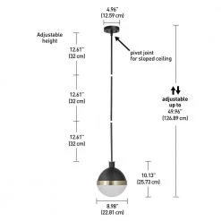Bari 1-Light Matte Black Pendant by Globe Electric 10 Bari 1-Light Matte Black Pendant by Globe Electric -Deals Globe Electric Store matte black globe electric chandeliers 65773 4f 1000