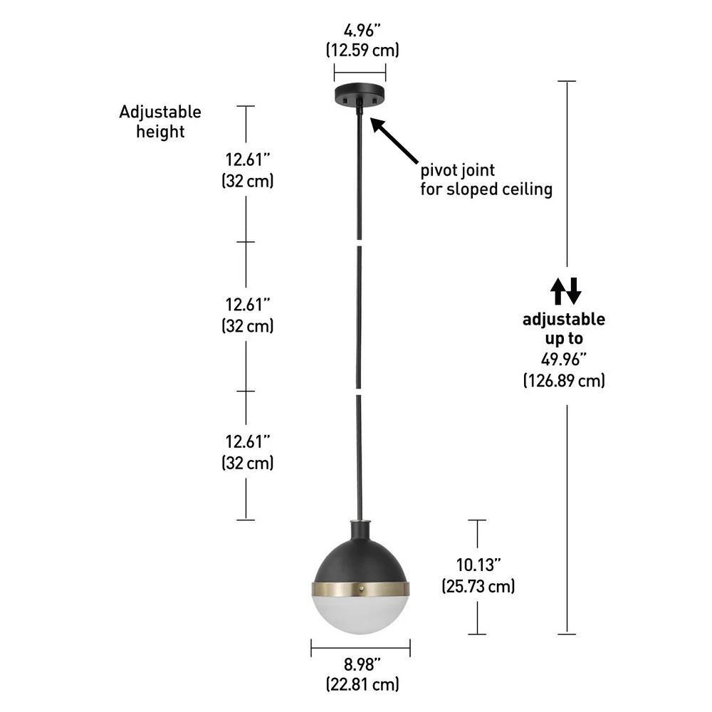 Bari 1-Light Matte Black Pendant by Globe Electric 5 Bari 1-Light Matte Black Pendant by Globe Electric - Image 5