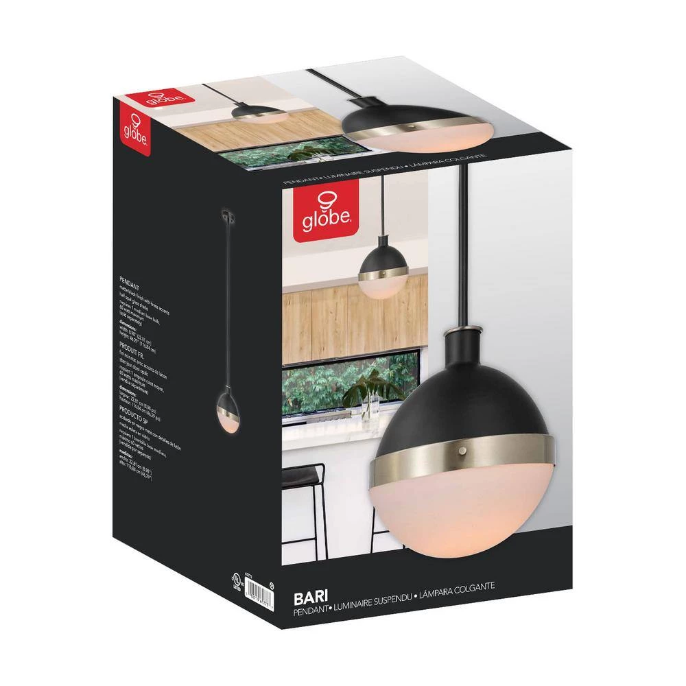 Bari 1-Light Matte Black Pendant by Globe Electric 6 Bari 1-Light Matte Black Pendant by Globe Electric - Image 6