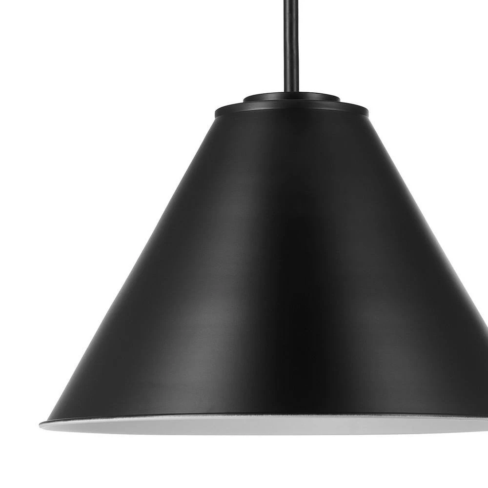 Irvine 1-Light Matte Black Pendant with White Interior and CEC Title 20 LED Bulb Included by Globe Electric 3 Irvine 1-Light Matte Black Pendant with White Interior and CEC Title 20 LED Bulb Included by Globe Electric - Image 3