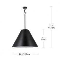 Irvine 1-Light Matte Black Pendant with White Interior and CEC Title 20 LED Bulb Included by Globe Electric 9 Irvine 1-Light Matte Black Pendant with White Interior and CEC Title 20 LED Bulb Included by Globe Electric -Deals Globe Electric Store matte black globe electric chandeliers 66007 fa 1000
