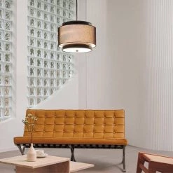 Simon 2-Light Matte Black Pendant Light with Black Fabric Outer Shade and Black Cloth Cord by Globe Electric -Deals Globe Electric Store matte black globe electric chandeliers 91000438 31 1000