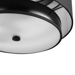 Simon 2-Light Matte Black Pendant Light with Black Fabric Outer Shade and Black Cloth Cord by Globe Electric -Deals Globe Electric Store matte black globe electric chandeliers 91000438 44 1000