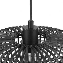 Maren 1-Light Matte Black Shaded Pendant Light with Black Rattan Shade by Globe Electric -Deals Globe Electric Store matte black globe electric chandeliers 91002262 1f 1000