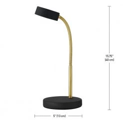 15 in. Matte Black Integrated LED Desk Lamp by Globe Electric -Deals Globe Electric Store matte black globe electric desk lamps 30061 4f 1000