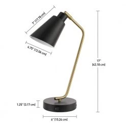 Belmont 17 in. Matte Black Desk Lamp by Globe Electric -Deals Globe Electric Store matte black globe electric desk lamps 52095 1f 1000