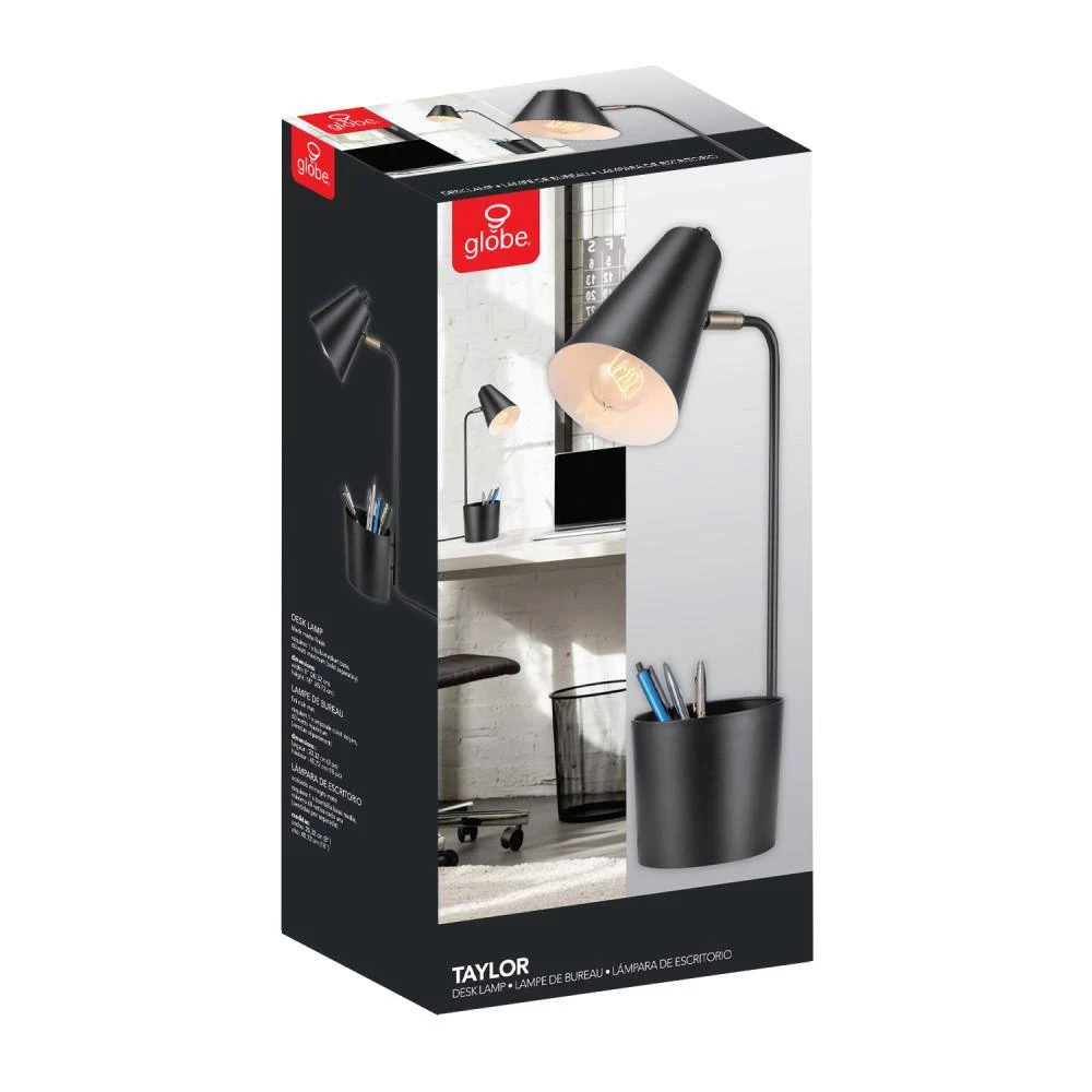 Taylor 18 in. Matte Black Desk Lamp with Organizer by Globe Electric 3 Taylor 18 in. Matte Black Desk Lamp with Organizer by Globe Electric - Image 3