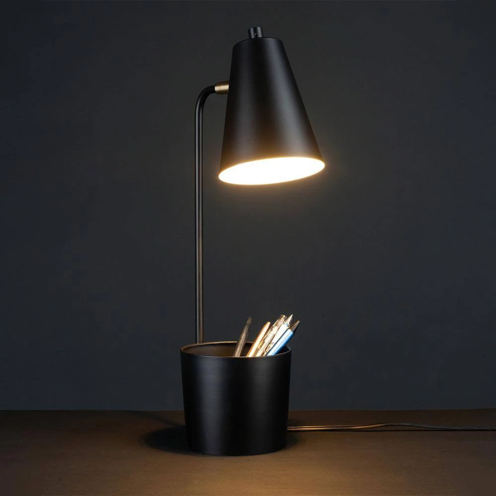 Taylor 18 in. Matte Black Desk Lamp with Organizer by Globe Electric 2 Taylor 18 in. Matte Black Desk Lamp with Organizer by Globe Electric - Image 2