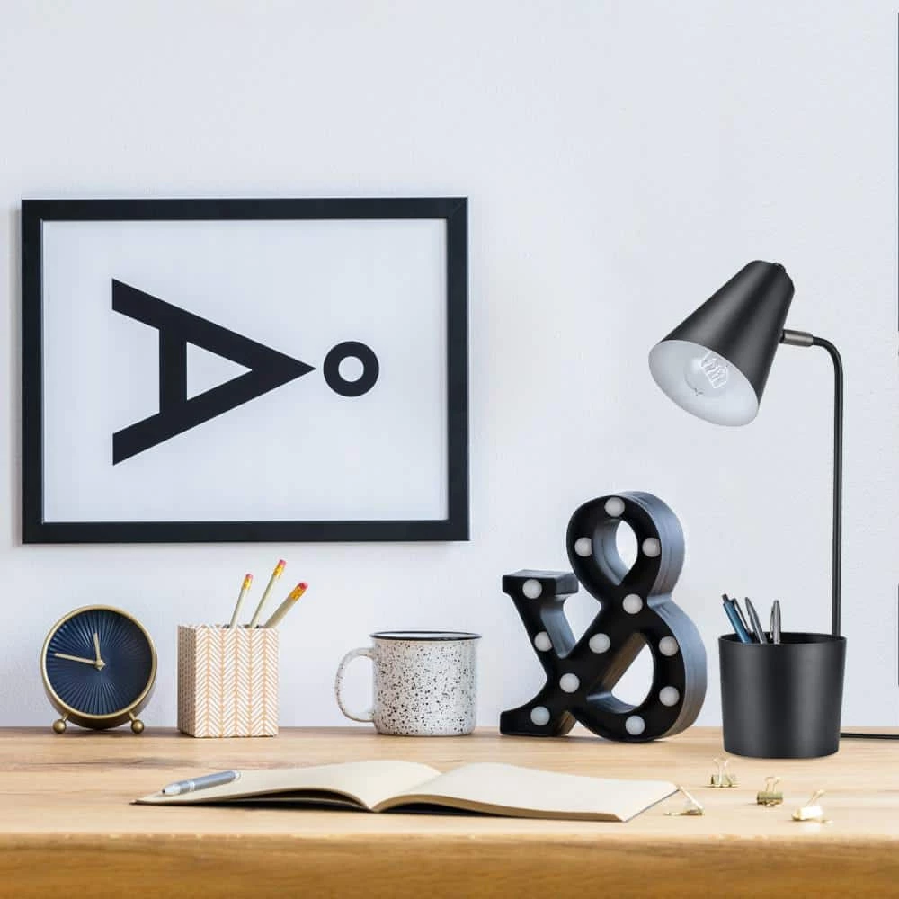 Taylor 18 in. Matte Black Desk Lamp with Organizer by Globe Electric 8 Taylor 18 in. Matte Black Desk Lamp with Organizer by Globe Electric - Image 8