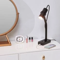 MRDK by Globe 16 in. Matte Black LED Integrated Floor Lamp with Adjustable Shade and Combined USB Port and USB-C Port by Globe Electric 15 MRDK by Globe 16 in. Matte Black LED Integrated Floor Lamp with Adjustable Shade and Combined USB Port and USB-C Port by Globe Electric -Deals Globe Electric Store matte black globe electric desk lamps 91002616 31 1000