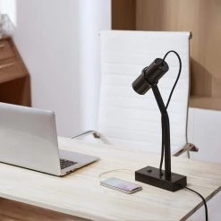 MRDK by Globe 16 in. Matte Black LED Integrated Floor Lamp with Adjustable Shade and Combined USB Port and USB-C Port by Globe Electric 10 MRDK by Globe 16 in. Matte Black LED Integrated Floor Lamp with Adjustable Shade and Combined USB Port and USB-C Port by Globe Electric -Deals Globe Electric Store matte black globe electric desk lamps 91002616 c3 1000