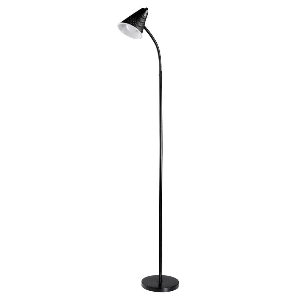 LED for Life 59 in. 1-Light Matte Black Floor Lamp by Globe Electric 1 LED for Life 59 in. 1-Light Matte Black Floor Lamp by Globe Electric
