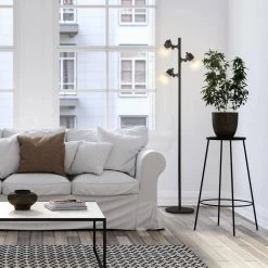 LED for Life 63 in. 3-Light Matte Black Floor Lamp by Globe Electric -Deals Globe Electric Store matte black globe electric floor lamps 12719 4f 1000