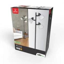 LED for Life 63 in. 3-Light Matte Black Floor Lamp by Globe Electric -Deals Globe Electric Store matte black globe electric floor lamps 12719 76 1000