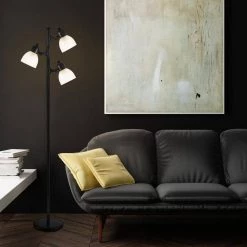 LED for Life 63 in. 3-Light Matte Black Floor Lamp by Globe Electric -Deals Globe Electric Store matte black globe electric floor lamps 12719 c3 1000