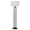 D'Alessio 58 in. Matte Black Floor Lamp with White Linen Shade by Globe Electric