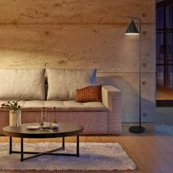 Tristan 65 in. Matte Black Floor Lamp with Pivoting Task Shade and Stepless Rotary Dimmer Switch by Globe Electric -Deals Globe Electric Store matte black globe electric floor lamps 67419 31 1000