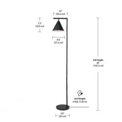 Tristan 65 in. Matte Black Floor Lamp with Pivoting Task Shade and Stepless Rotary Dimmer Switch by Globe Electric -Deals Globe Electric Store matte black globe electric floor lamps 67419 fa 1000