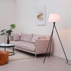 Allen 59 in. Matte Black Floor Lamp with White Linen Shade by Globe Electric -Deals Globe Electric Store matte black globe electric floor lamps 67519 31 1000