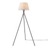Allen 59 in. Matte Black Floor Lamp with White Linen Shade by Globe Electric