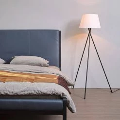 Allen 59 in. Matte Black Floor Lamp with White Linen Shade by Globe Electric -Deals Globe Electric Store matte black globe electric floor lamps 67519 c3 1000