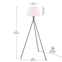 Allen 59 in. Matte Black Floor Lamp with White Linen Shade by Globe Electric -Deals Globe Electric Store matte black globe electric floor lamps 67519 fa 1000
