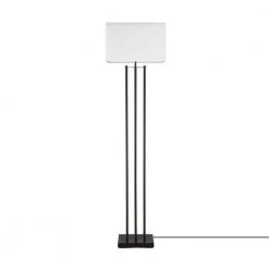 Ricci 62 in. Matte Black Floor Lamp with White Fabric Shade by Globe Electric -Deals Globe Electric Store matte black globe electric floor lamps 67522 4f 1000