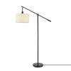 Avellino 66 in. Matte Black Balance Arm Floor Lamp with White Linen Shade by Globe Electric