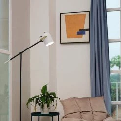 65 in. Matte Black Floor Lamp with Brass Accents and White Shade, On/Off Rotary Switch on Head by Globe Electric 15 65 in. Matte Black Floor Lamp with Brass Accents and White Shade, On/Off Rotary Switch on Head by Globe Electric -Deals Globe Electric Store matte black globe electric floor lamps 91002852 c3 1000