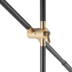 60 in. Matte Black Floor Lamp with Brass Pivot and Matte Black Shade, In-Line On/Off Foot Switch by Globe Electric -Deals Globe Electric Store matte black globe electric floor lamps 91002853 4f 1000