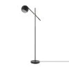 60 in. Matte Black Floor Lamp with Brass Pivot and Matte Black Shade, In-Line On/Off Foot Switch by Globe Electric
