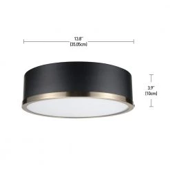 Selina 14 in. 2-Light Matte Black Flush Mount Ceiling Light with Frosted Glass Shade by Globe Electric -Deals Globe Electric Store matte black globe electric flush mount lights 60309 1f 1000