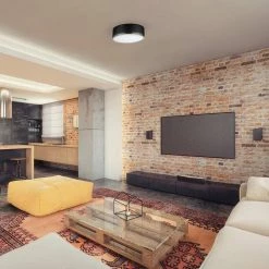 Selina 14 in. 2-Light Matte Black Flush Mount Ceiling Light with Frosted Glass Shade by Globe Electric -Deals Globe Electric Store matte black globe electric flush mount lights 60309 4f 1000