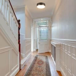 Selina 14 in. 2-Light Matte Black Flush Mount Ceiling Light with Frosted Glass Shade by Globe Electric -Deals Globe Electric Store matte black globe electric flush mount lights 60309 c3 1000