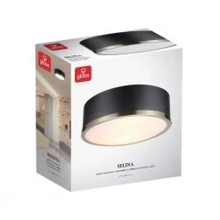 Selina 14 in. 2-Light Matte Black Flush Mount Ceiling Light with Frosted Glass Shade by Globe Electric -Deals Globe Electric Store matte black globe electric flush mount lights 60309 fa 1000