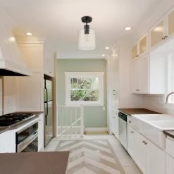 Sedona 14 in. 1-Light Matte Black Flush Mount by Globe Electric -Deals Globe Electric Store matte black globe electric flush mount lights 60982 1f 1000