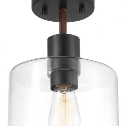 Sedona 14 in. 1-Light Matte Black Flush Mount by Globe Electric -Deals Globe Electric Store matte black globe electric flush mount lights 60982 c3 1000