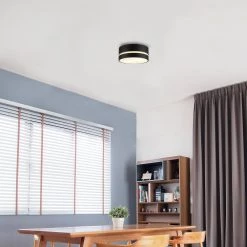 Belamy 11.8 in. 2-Light Matte Black Flush Mount with Inner Frosted Acrylic Shade by Globe Electric -Deals Globe Electric Store matte black globe electric flush mount lights 60983 1f 1000