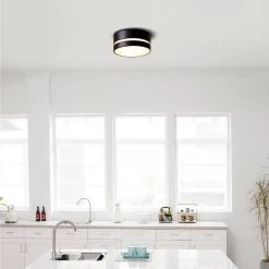 Belamy 11.8 in. 2-Light Matte Black Flush Mount with Inner Frosted Acrylic Shade by Globe Electric -Deals Globe Electric Store matte black globe electric flush mount lights 60983 31 1000