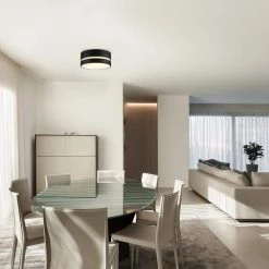 Belamy 11.8 in. 2-Light Matte Black Flush Mount with Inner Frosted Acrylic Shade by Globe Electric -Deals Globe Electric Store matte black globe electric flush mount lights 60983 44 1000