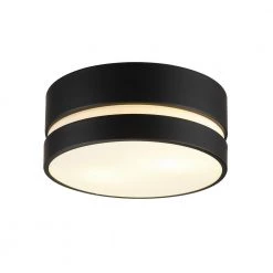 Belamy 11.8 in. 2-Light Matte Black Flush Mount with Inner Frosted Acrylic Shade by Globe Electric -Deals Globe Electric Store matte black globe electric flush mount lights 60983 76 1000