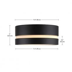 Belamy 11.8 in. 2-Light Matte Black Flush Mount with Inner Frosted Acrylic Shade by Globe Electric -Deals Globe Electric Store matte black globe electric flush mount lights 60983 c3 1000