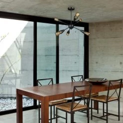 Emmanuelle 19.25 in. 6-Light Matte Black Semi-Flush Mount Ceiling Light by Globe Electric -Deals Globe Electric Store matte black globe electric flush mount lights 61121 4f 1000