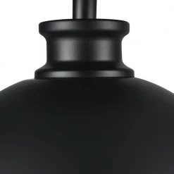 Tallulah 1-Light Matte Black Shade and Gold Interior Flush Mount by Globe Electric -Deals Globe Electric Store matte black globe electric flush mount lights 65736 1f 1000