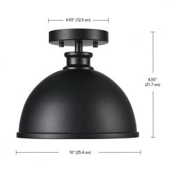 Tallulah 1-Light Matte Black Shade and Gold Interior Flush Mount by Globe Electric -Deals Globe Electric Store matte black globe electric flush mount lights 65736 4f 1000