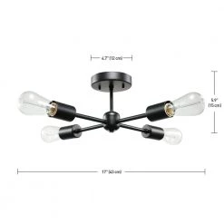 Vane 4-Light Matte Black Flush Mount Ceiling Light by Globe Electric -Deals Globe Electric Store matte black globe electric flush mount lights 66008 fa 1000